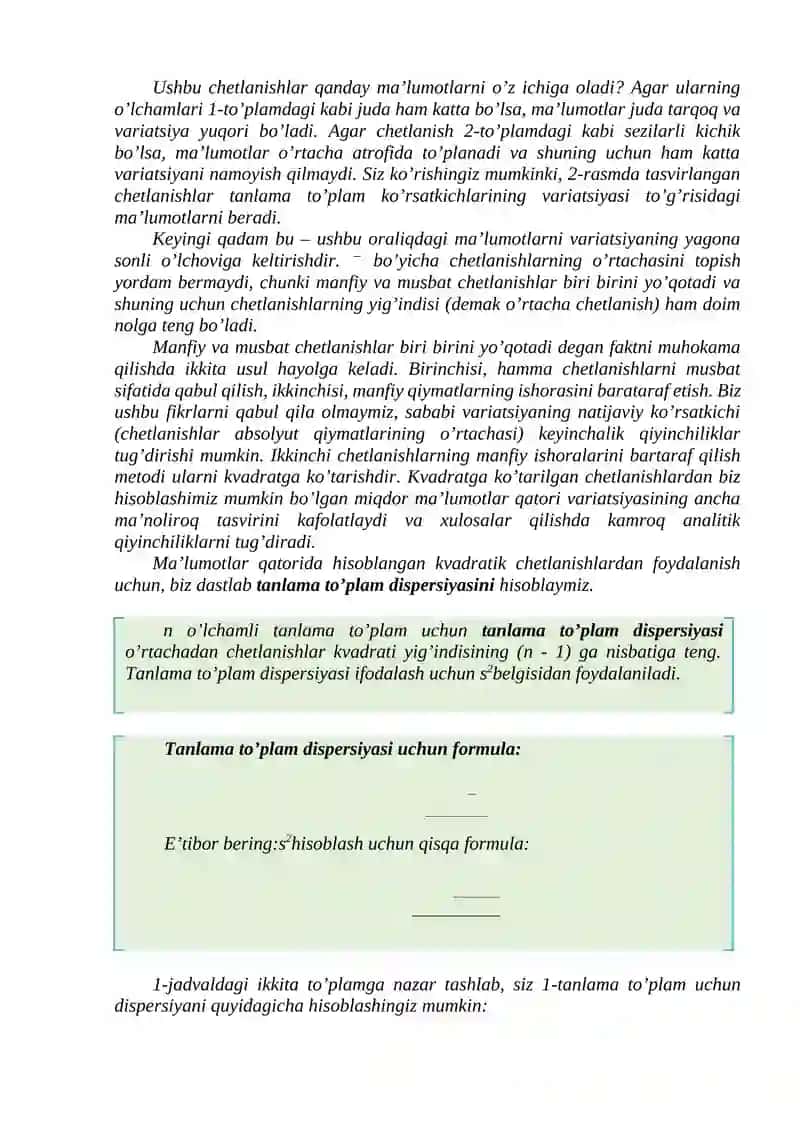 STATISTIKDA VARIATSIYANI BAHOLASH USULLARIVA DISPERSION TAHLIL ASOSLARI 3