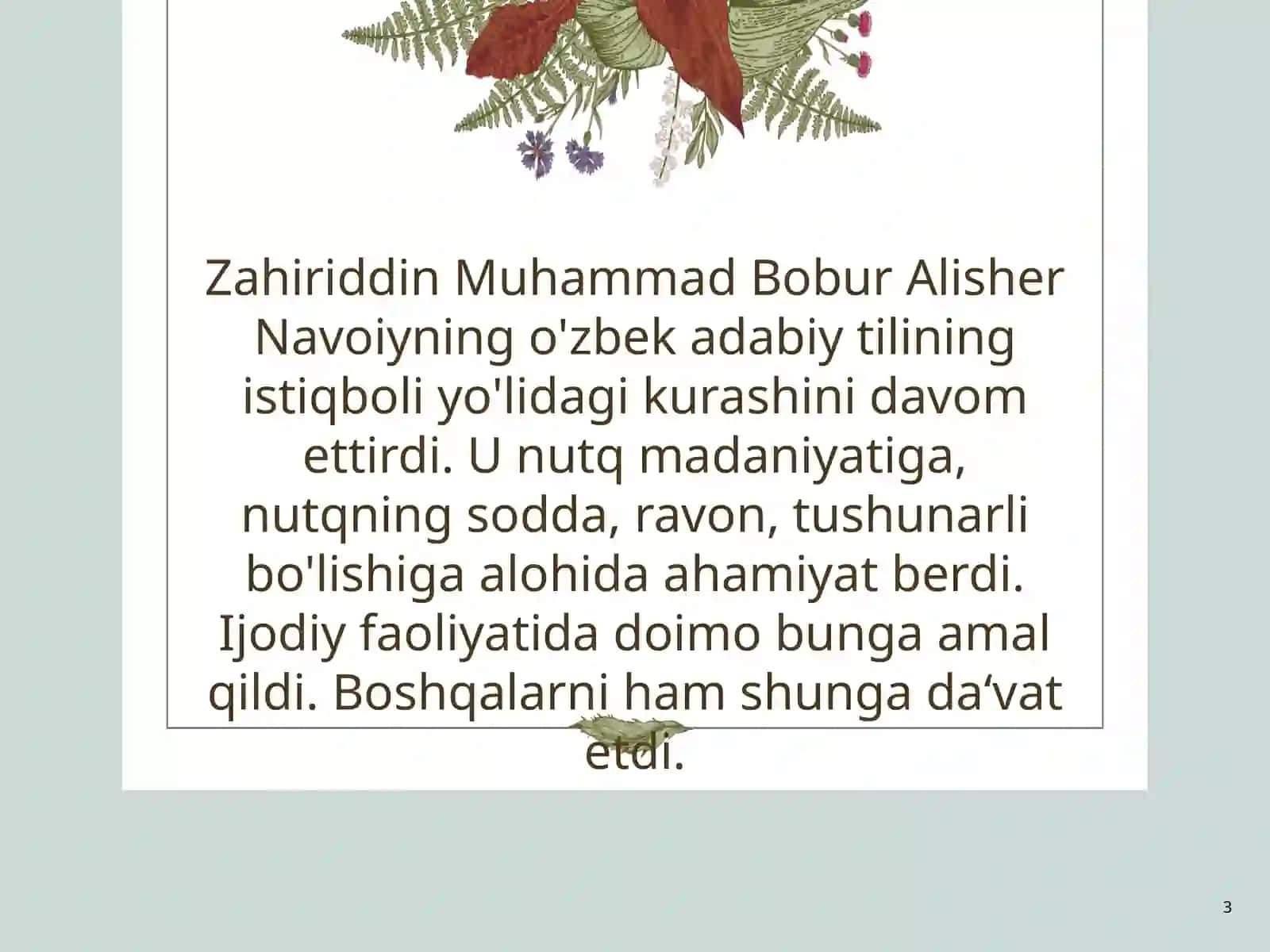 Z. M. Boburning lingvistik qarashlari 3
