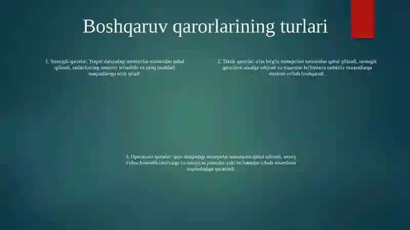 Boshqaruv Qarorlarini Qabul Qilish 3