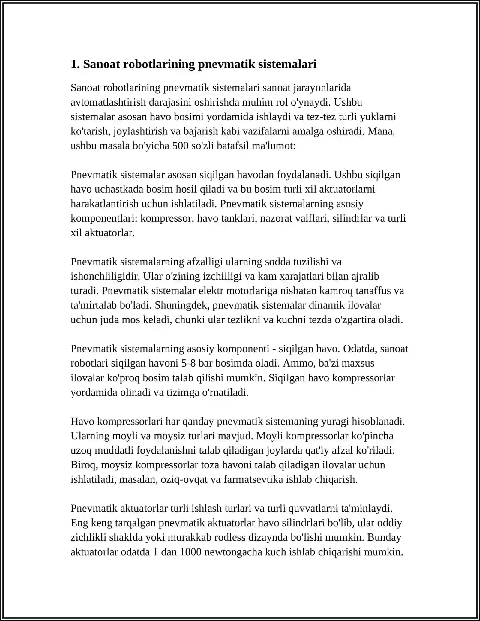 Sanoat robotlarini pnevmatik yuritmalari 3