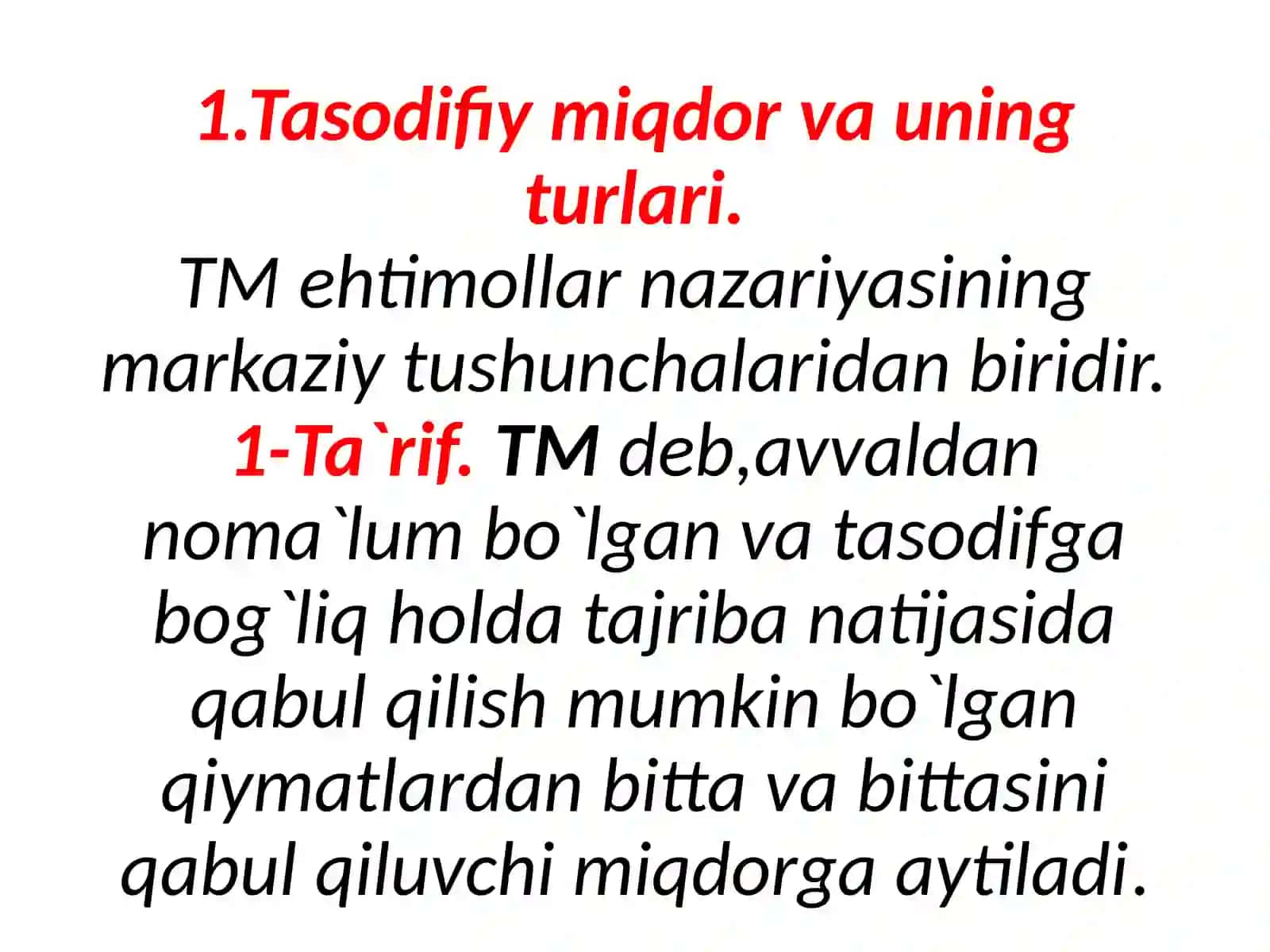Tasodifiy miqdorlar 3