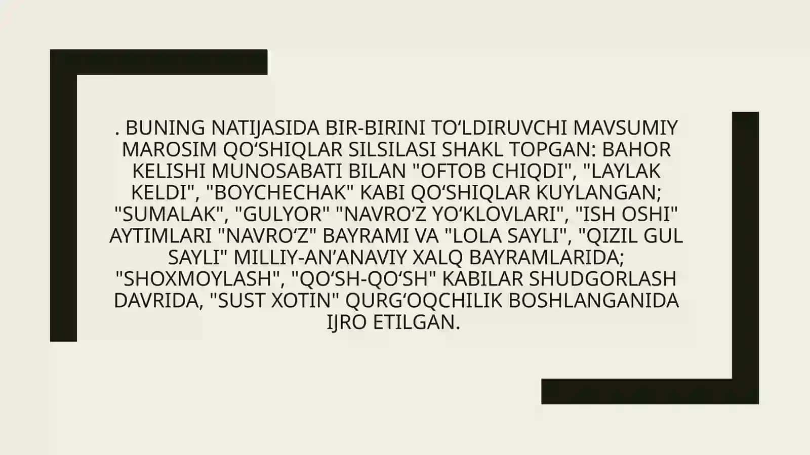 Mavsum marosim qoʻshiqlari 3
