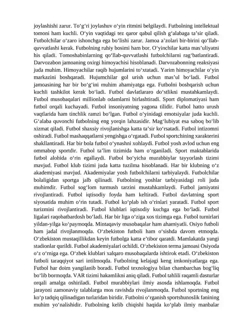 Futbol o‘yini haqida ma’lumot (tarixi, qoidalari) 3