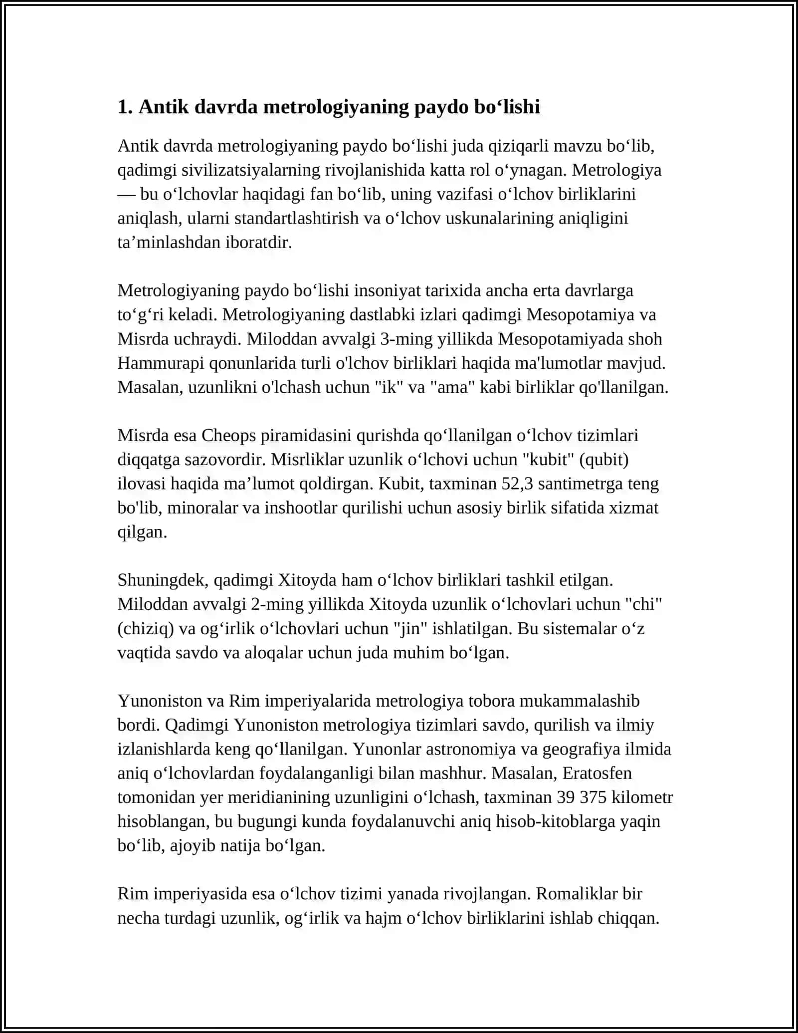 METROLOGIYANING RIVOJLANISH TARIXI 3