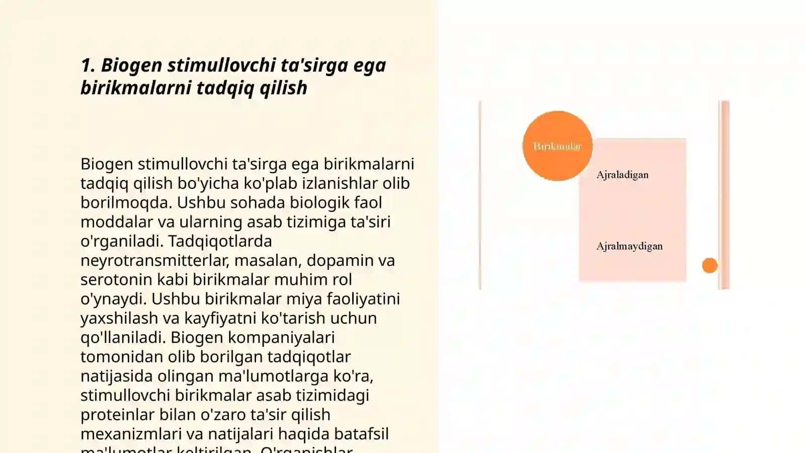 Biogen stimullovchi ta'sirga ega birikmalar haqida 3