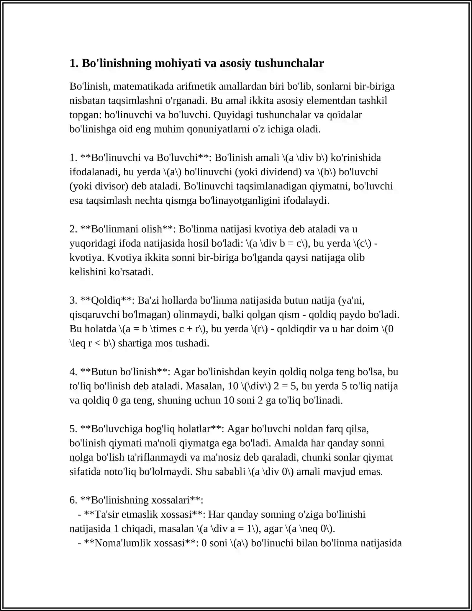 BÖLINISHNING MOHIYATI, TURLARI VA QOIDALAR 3