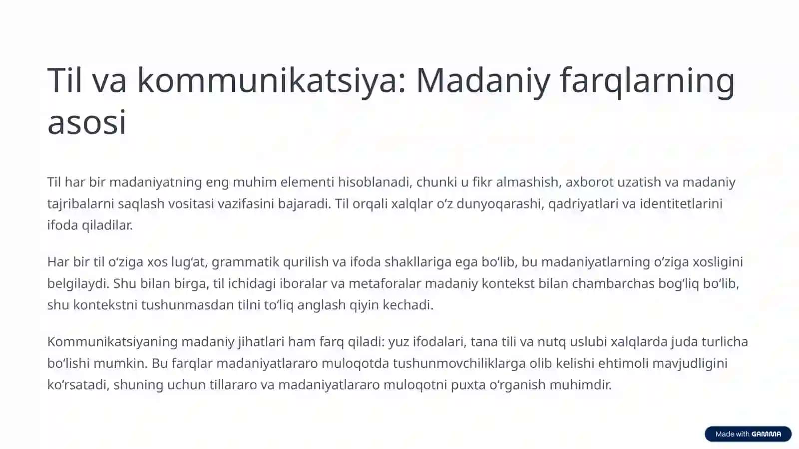 Dunyo xalqlari madaniyatidagi umumiylik va farqlar 3