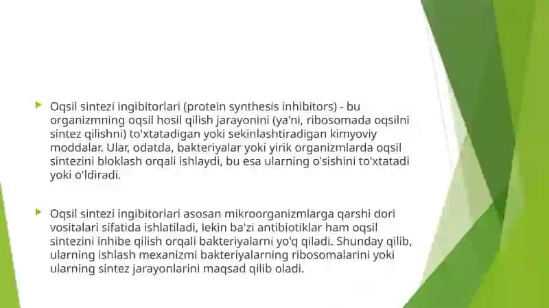 Oqsil sintezi ingibitorlari 3