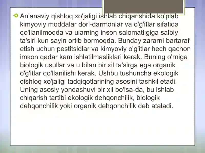 Ekologik tozamahsulot yetishtirish 3