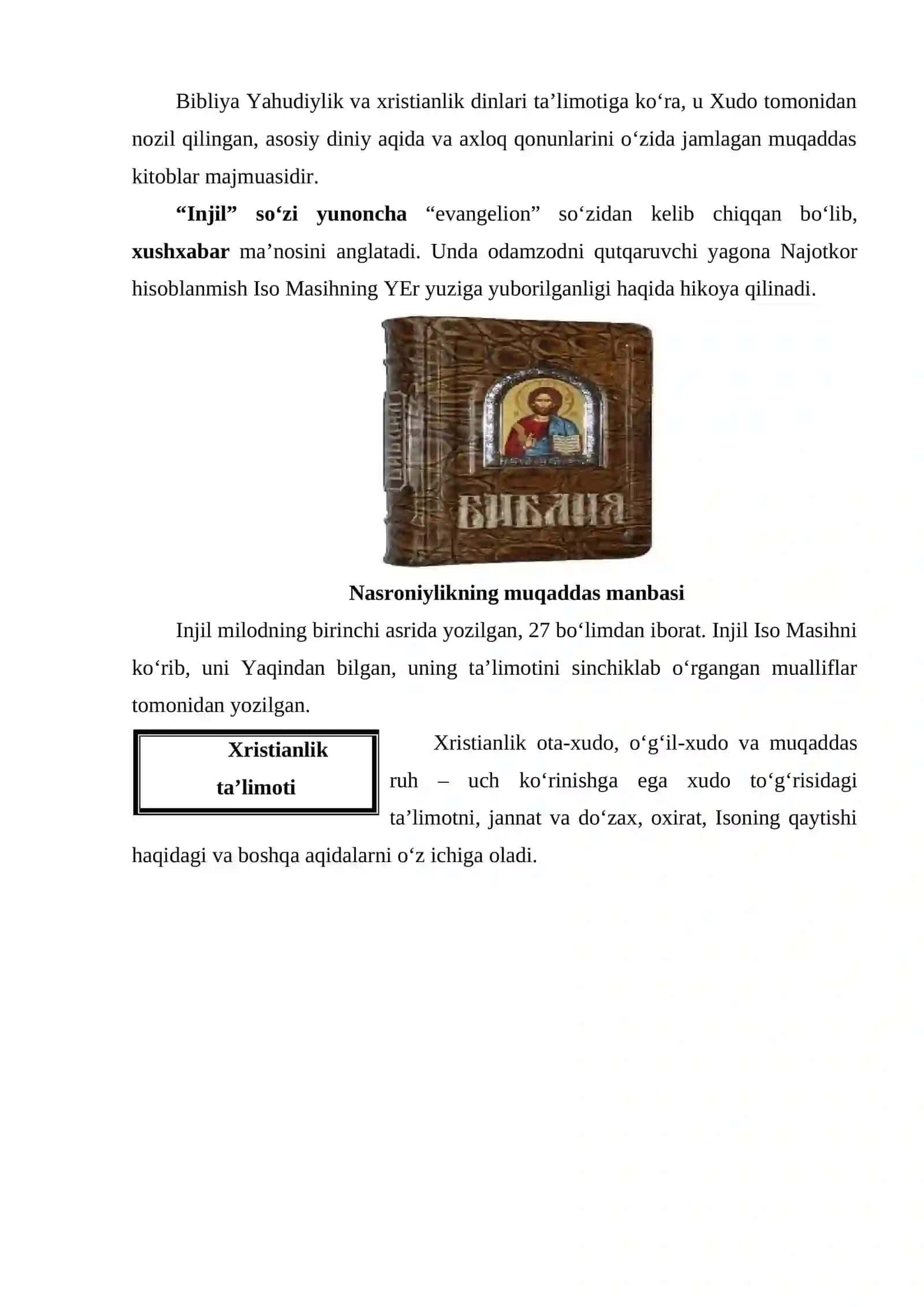 XRISTIANLIK DINI TARIXI VA ASOSIY G`OAYALARI 3