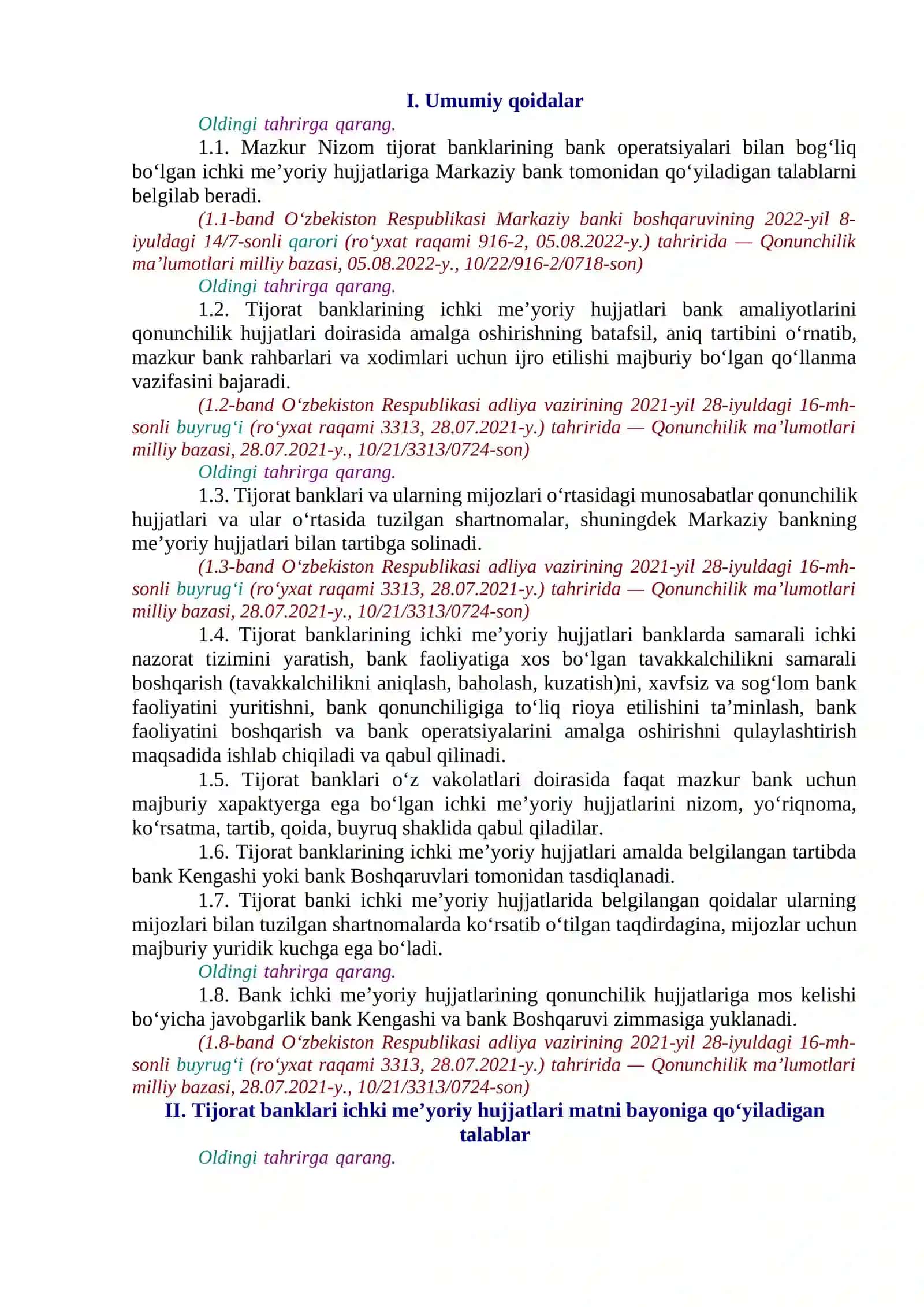 Tijorat bankini markaziy bankning meyorlarini bajarilish holati 3