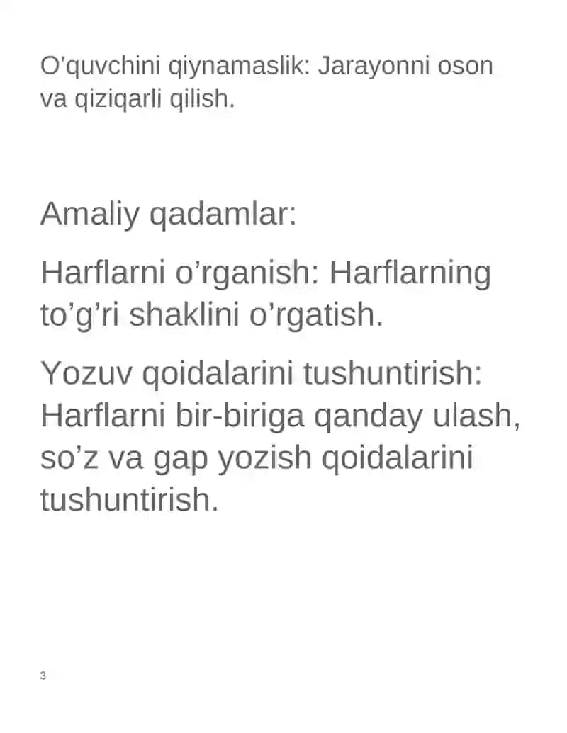 Yozuvga o’rgatishning amaliy asoslari 3