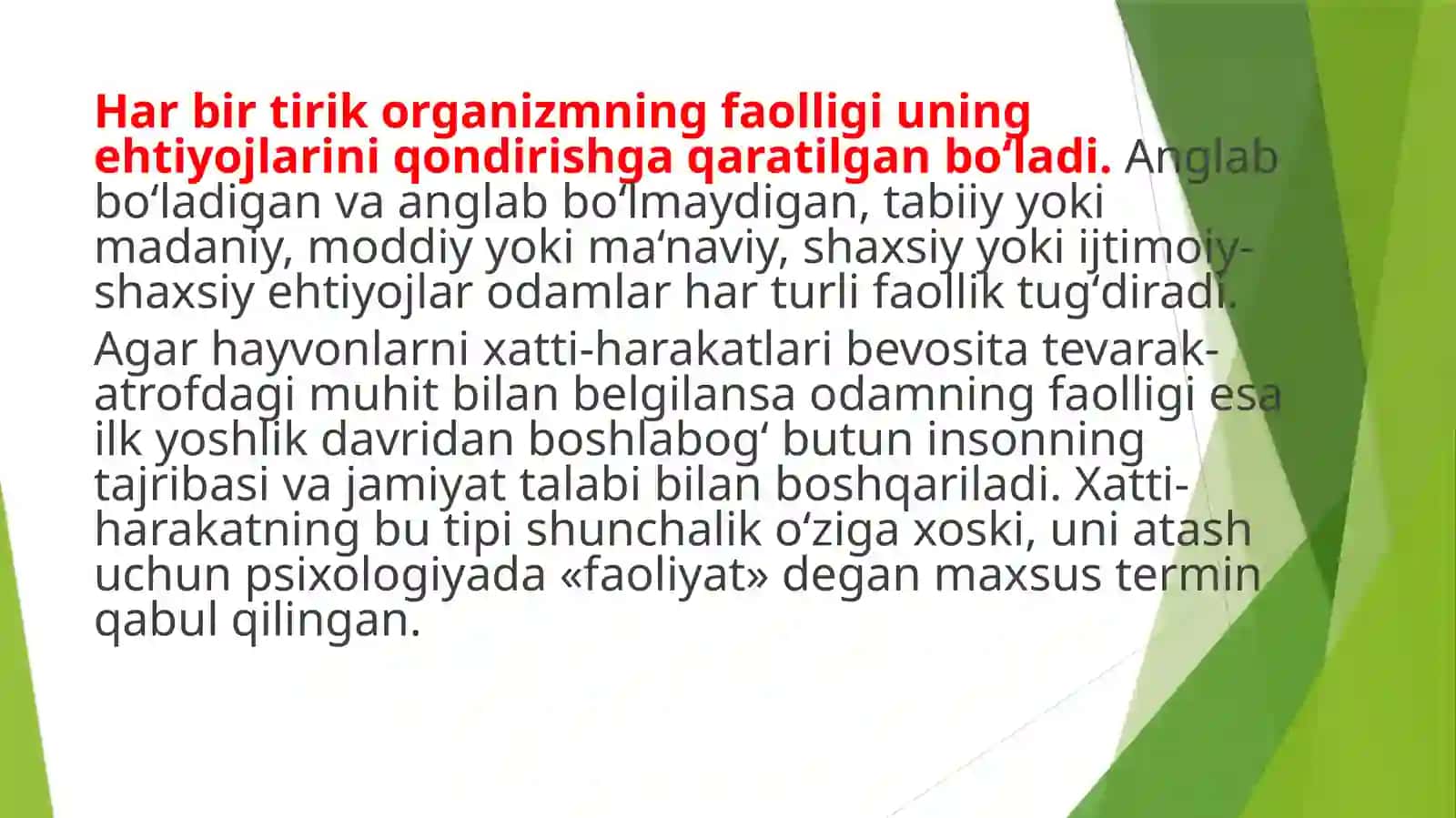 Faoliyat va motivatsiya 3