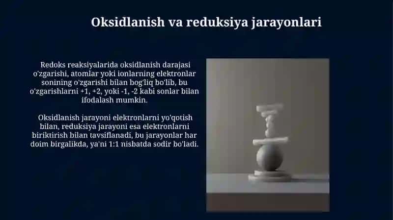 Oksidlanish-qaytarilish reaksiyalarini tuzish va tenglashtirish 3
