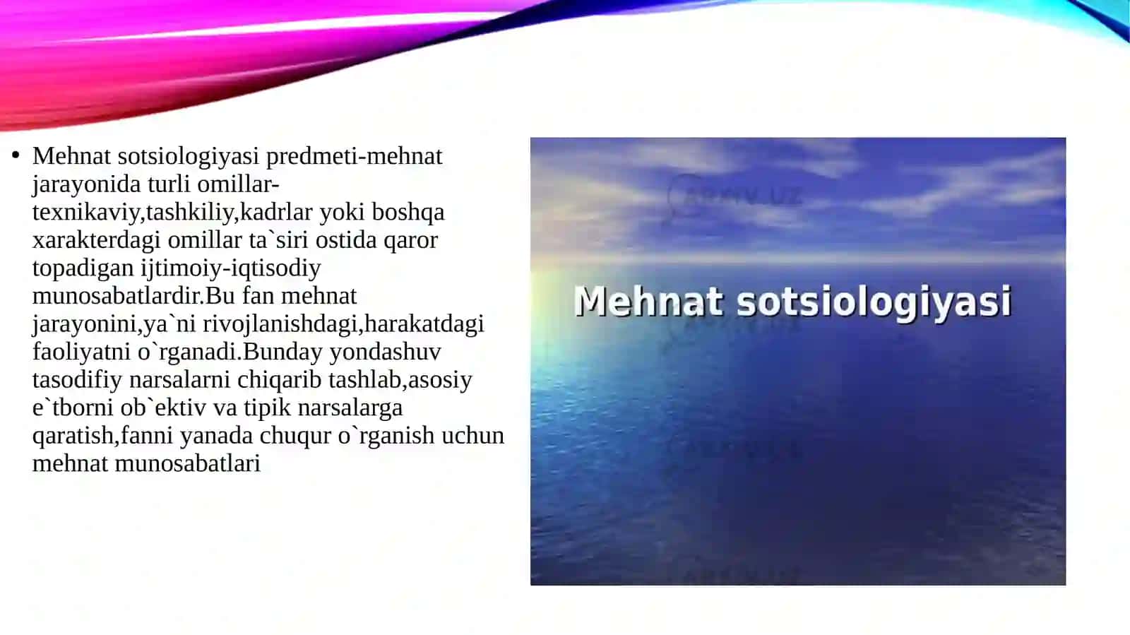 Mehnat sotsiologiyasining predmeti 3