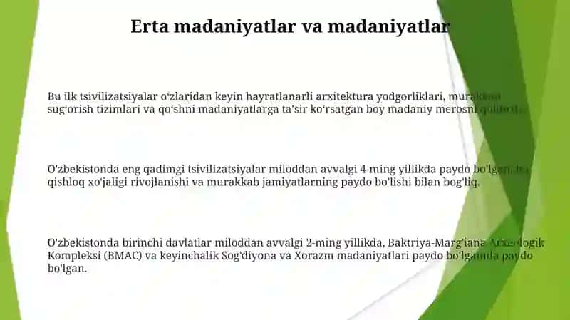 Oʻzbekistonda Madaniyatning Kelib Chiqishi 3