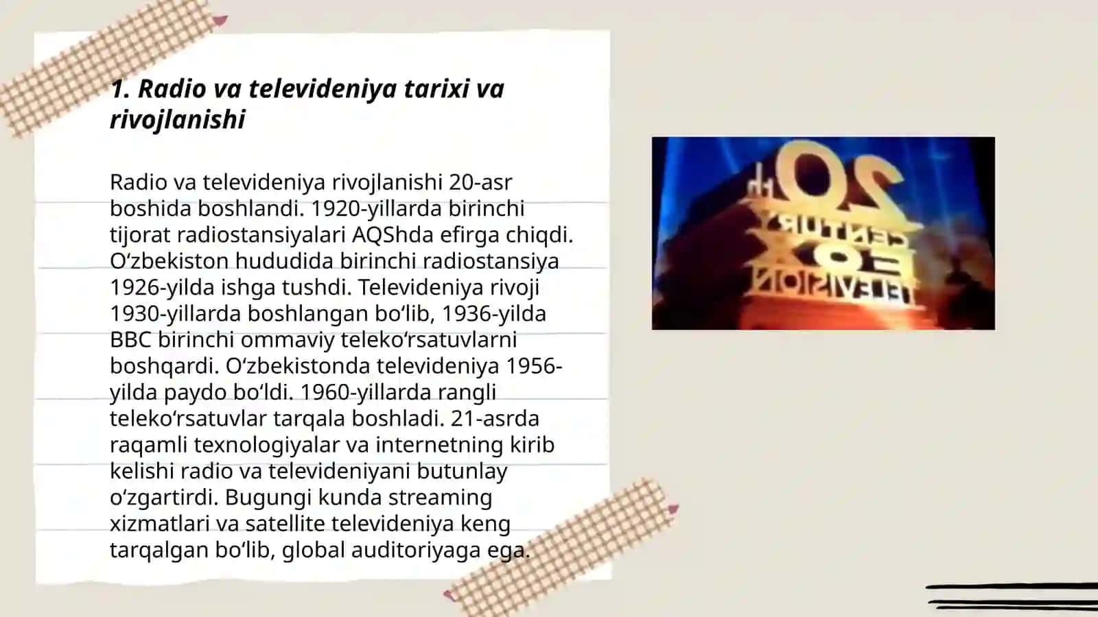 Radio va televideniya tarixi va rivojlanishi 3