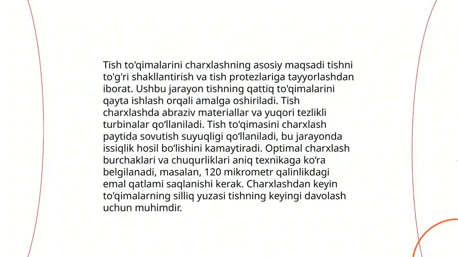 Tish to'qimalarini charxlash tamoyillari 3