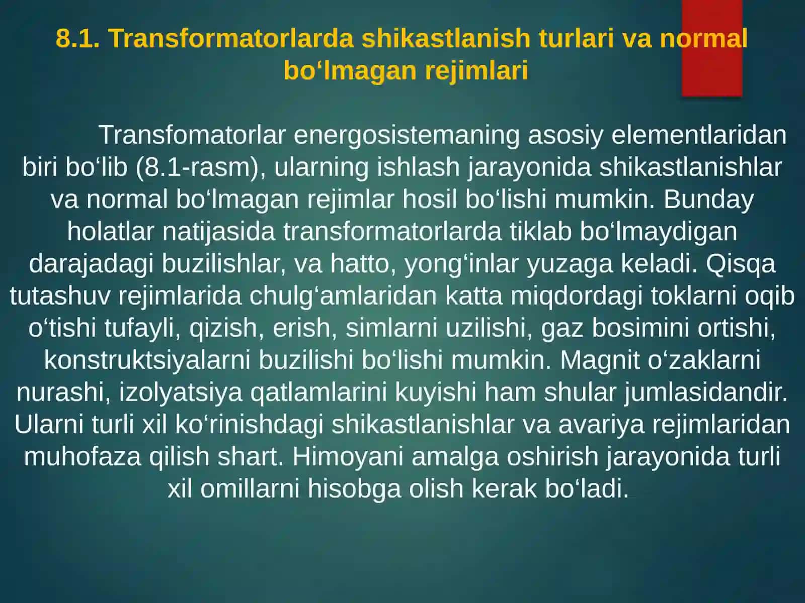 Elektrenergetika ma'ruzasi 3
