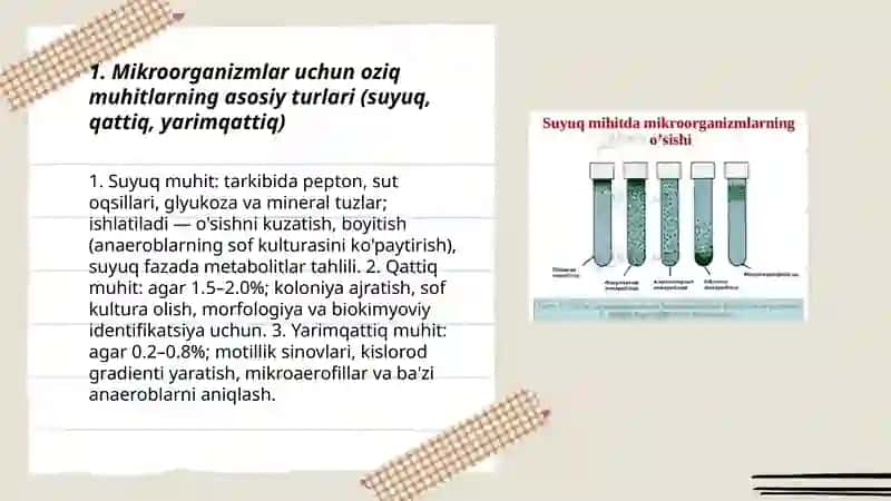 Mikroorganizmlar uchun oziq muhitlar 3