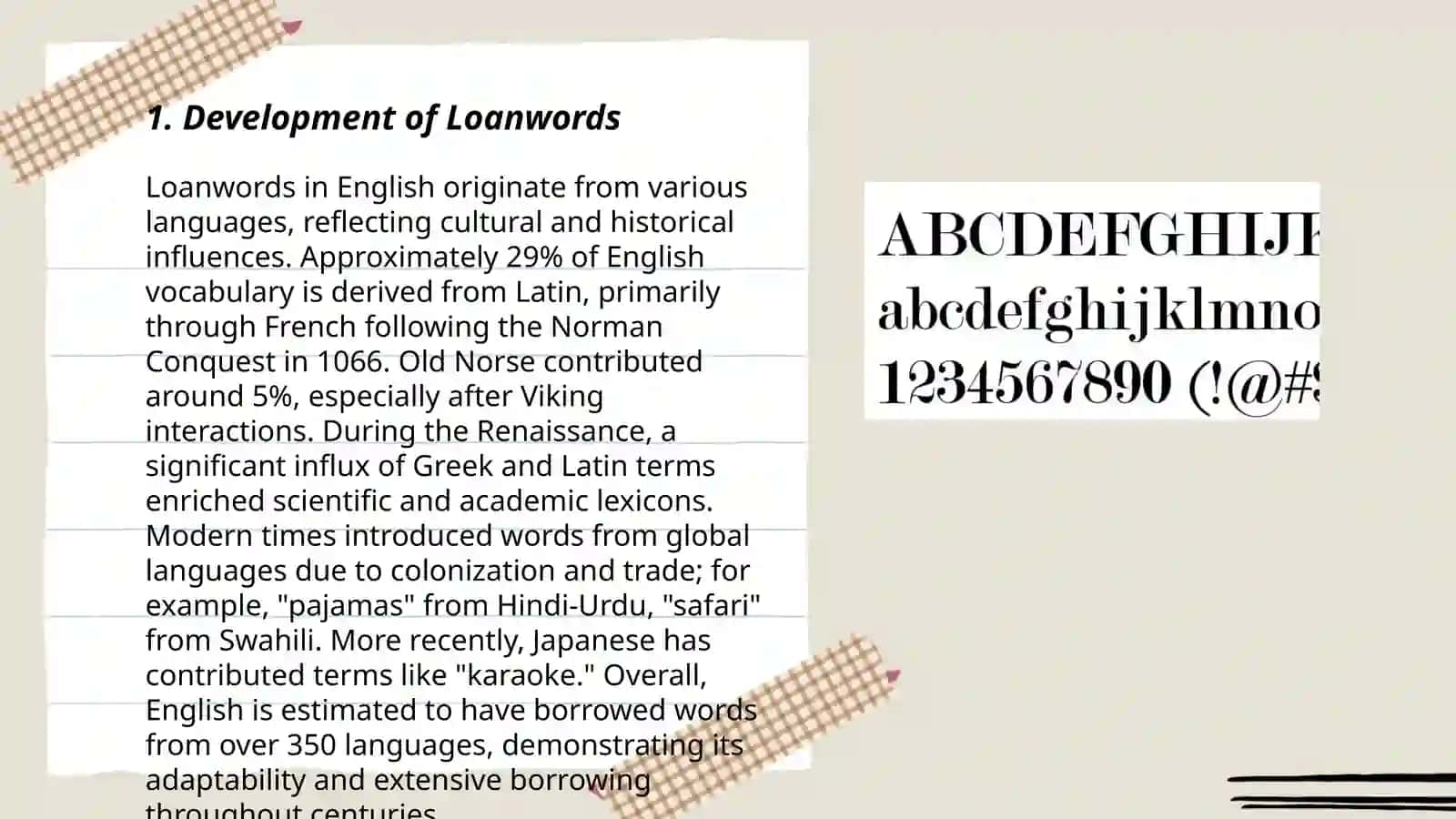 Development of Loanwords 3