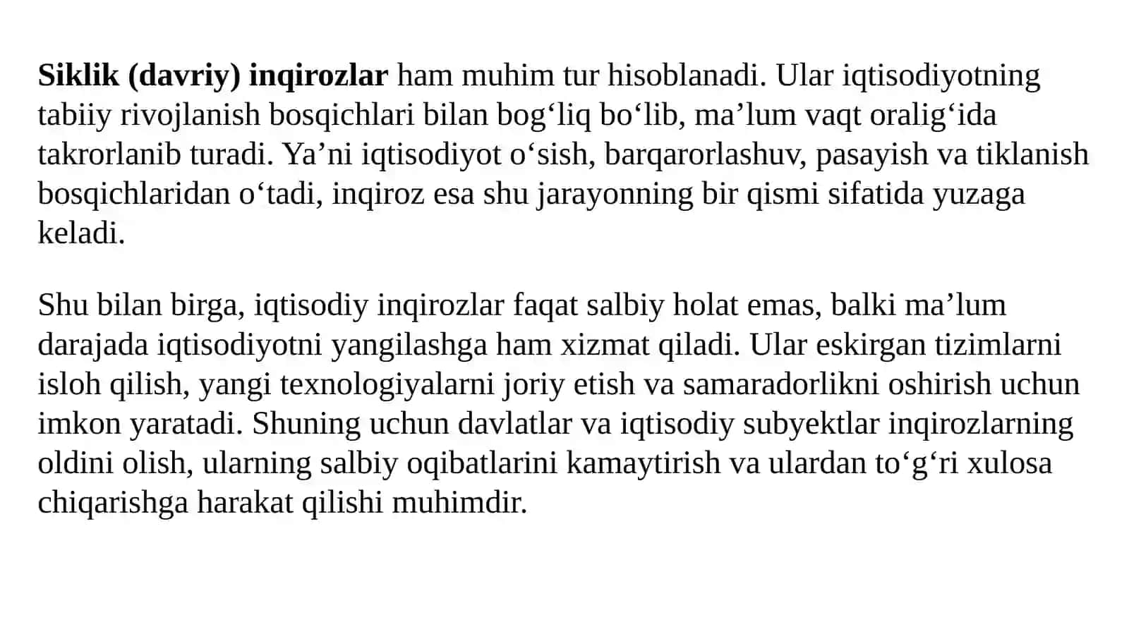 Iqtisodiy inqirozlarning sabablari 3
