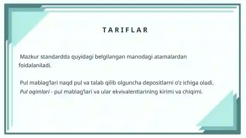 PUL MABLAG‘LARI HARAKATI TO‘G‘RISIDAGI HISOBOT 3