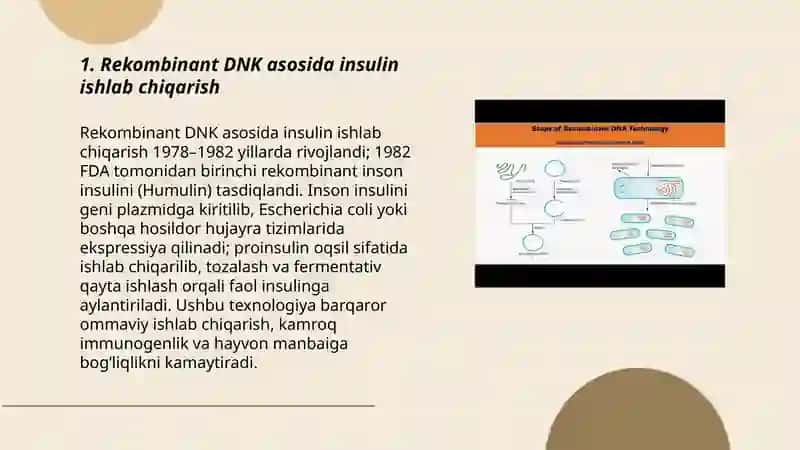 Tibbiyotda DNK rekombinantlarning qo'llanilishi 3