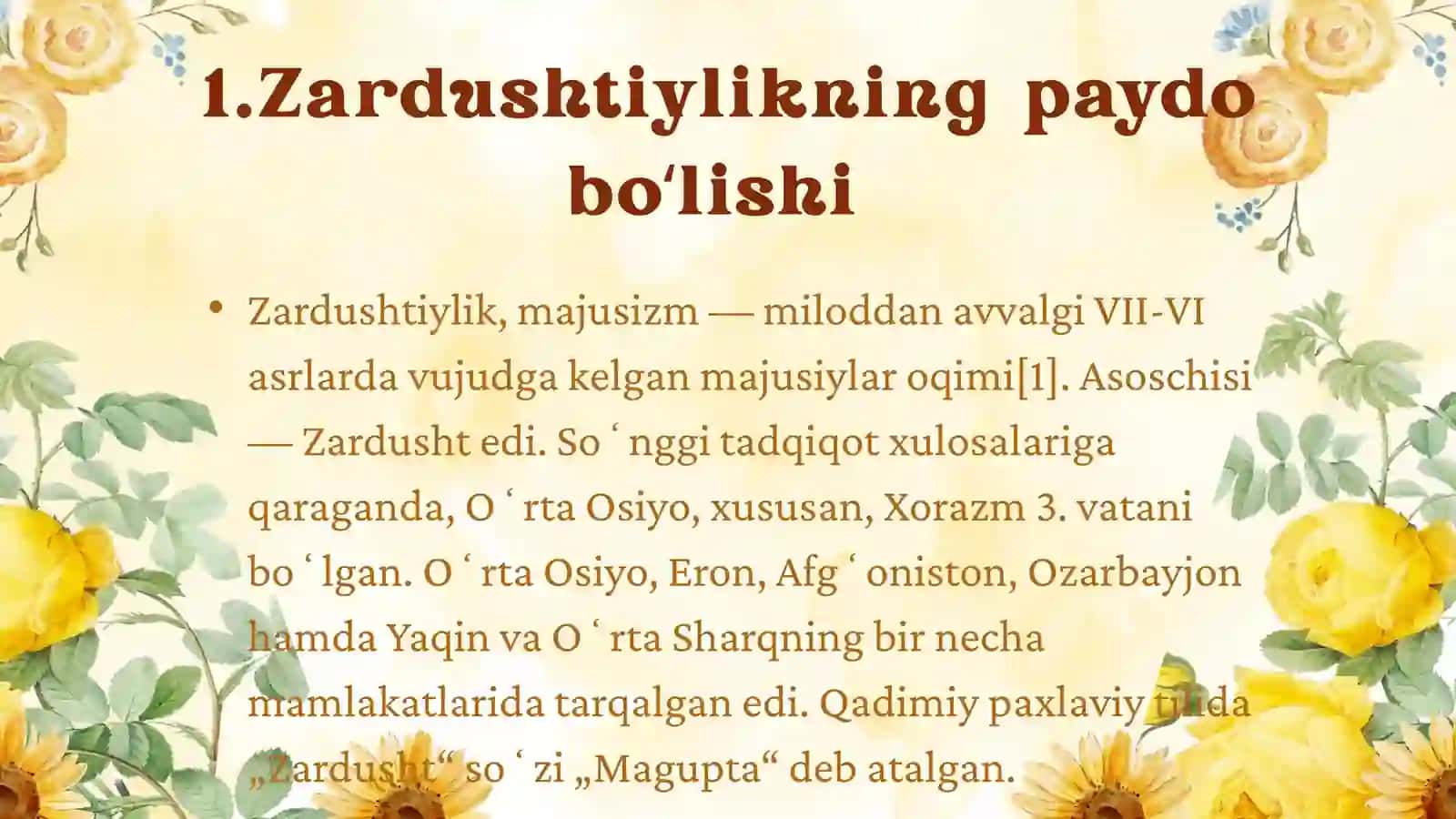 Zardushtiylik dinining vujudga kelishi 3