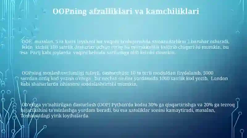 Ob'ektga yo'naltirilgan dasturlash tushunchasi 3