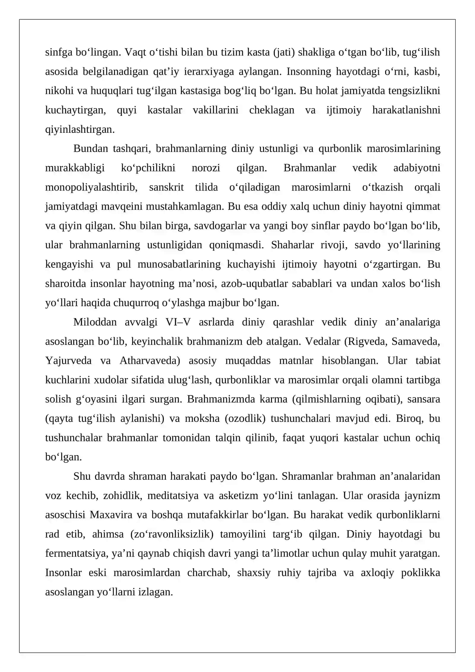 Buddaviylikning paydo bo‘lish tarixi va uning asoschisi. “Tripitaka” – buddaviylikning muqaddas manbasi. Buddaviylik ta’limotlarida olam va inson haqidagi g‘oyalar 3