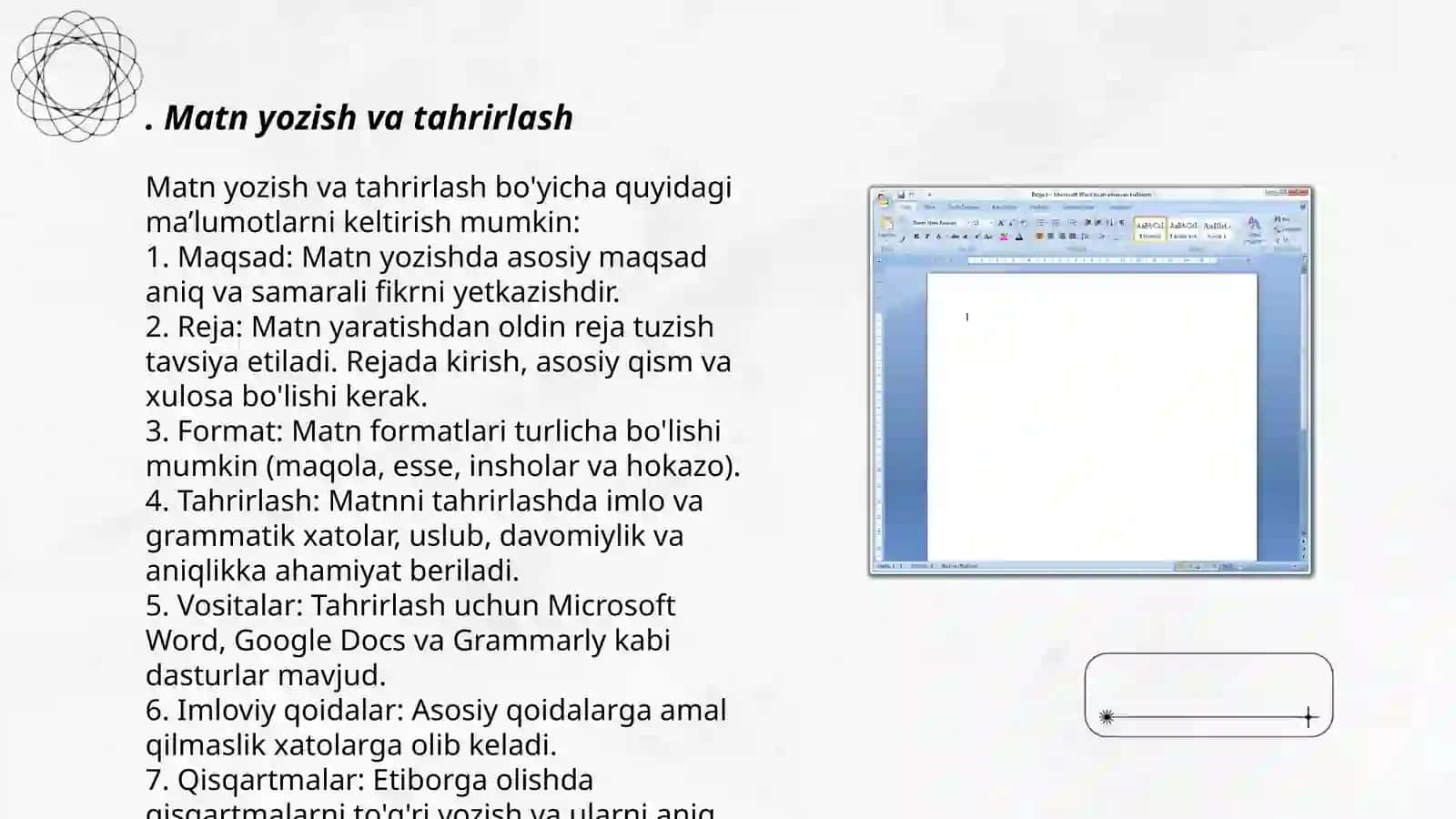 Matn yozish va tahrirlash 3