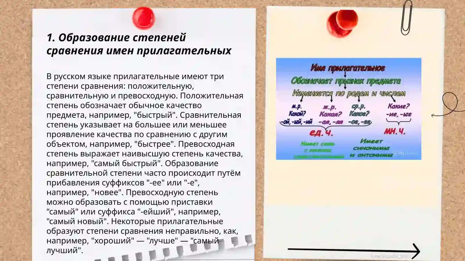 Выражение имен прилагательных 3