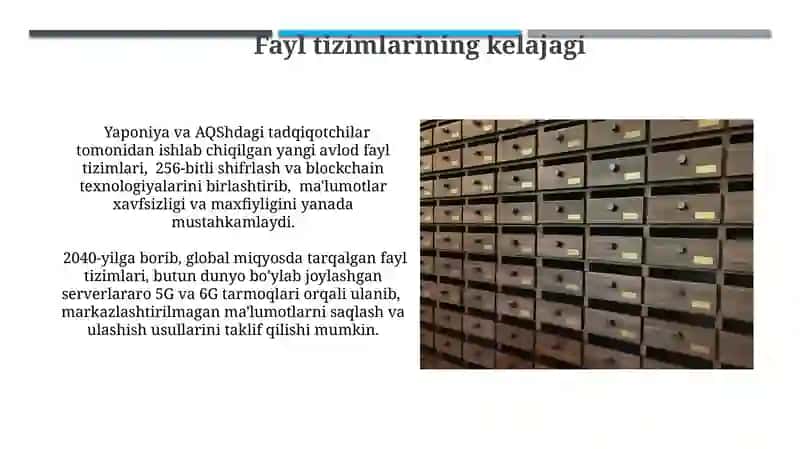 Fayl tizimlari va ularning tuzilishi 3