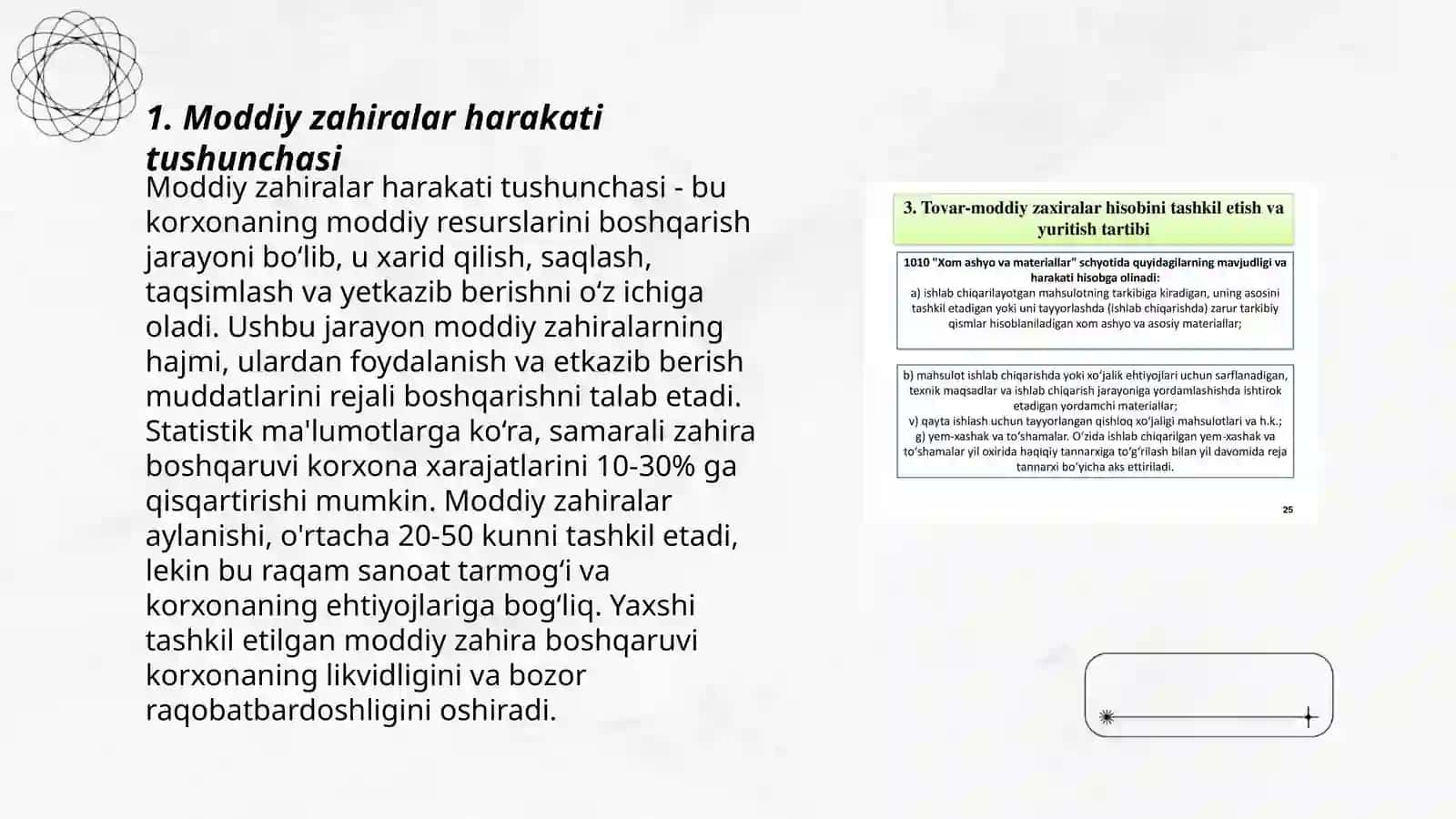 Moddiy zahiralar harakati tushunchasi 3