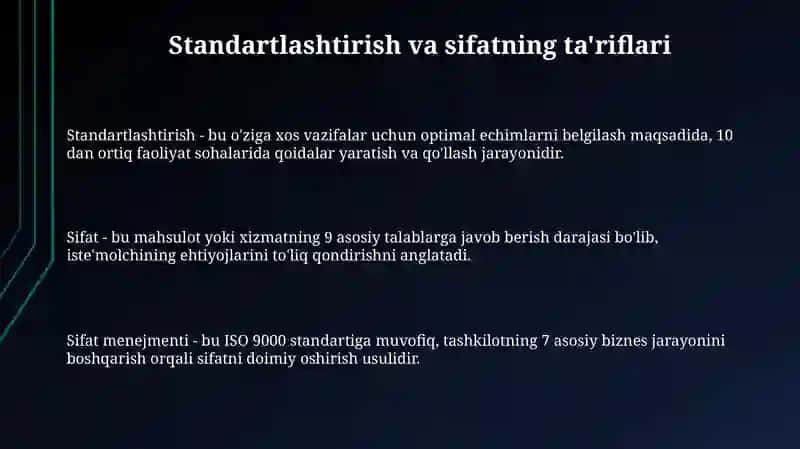 Standartlashtirish va Sifat 3