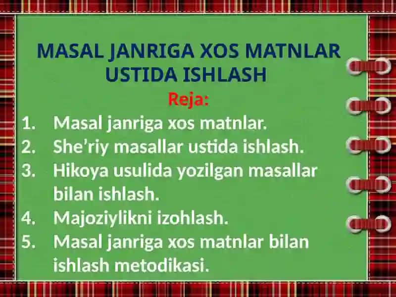 MASAL JANRIGA XOS MATNLAR USTIDA ISHLASH 3