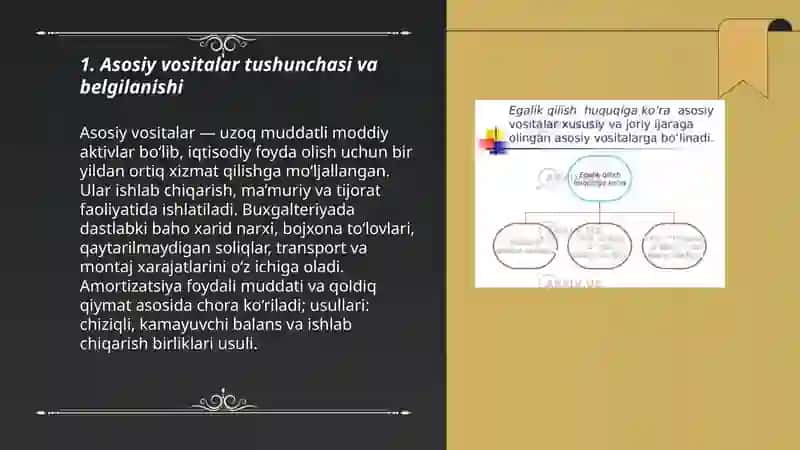 Asosiy vositalar hosobi 3