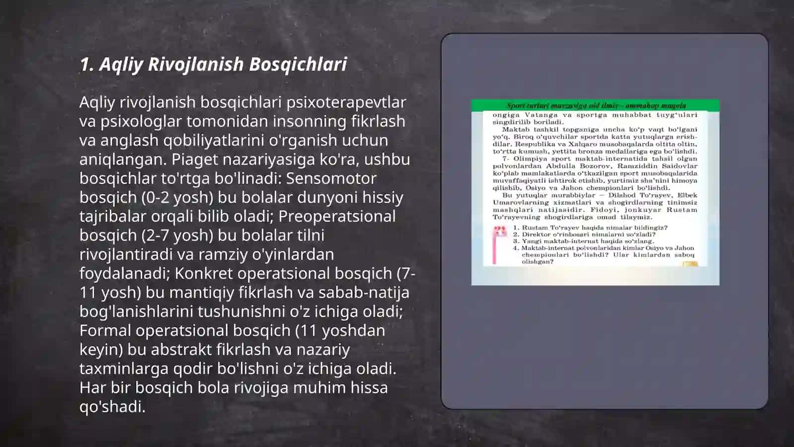 Aqliy Rivojlanish Bosqichlari 3