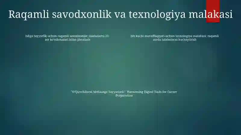 O'Quvchilarni Mehnatga Tayyorlash 3