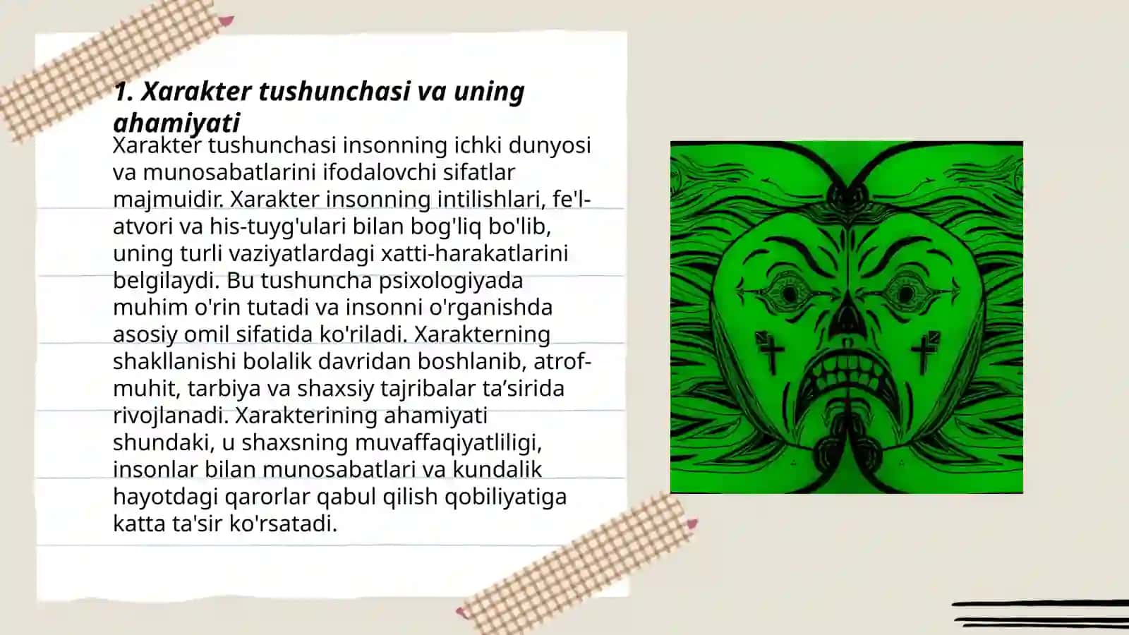 Xarakter sturukturasi. Iste'dod. Talant 3