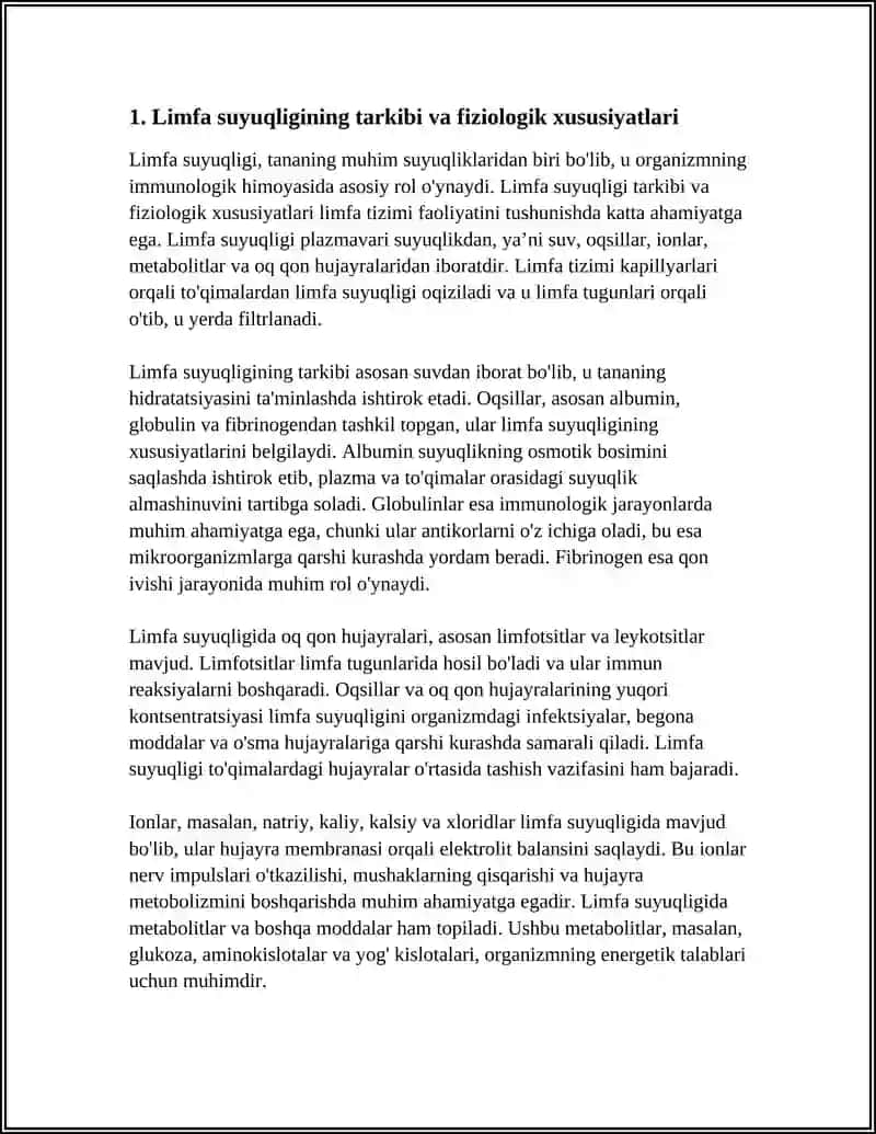 LIMFA TIZIMINING FIZIOLOGIYASI 3