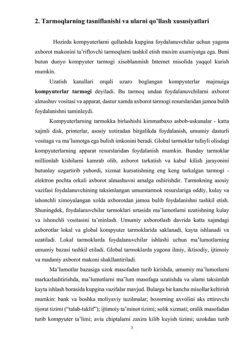 Mahalliy kompyuter tarmoqlari ,DIPLOM ISHI 3