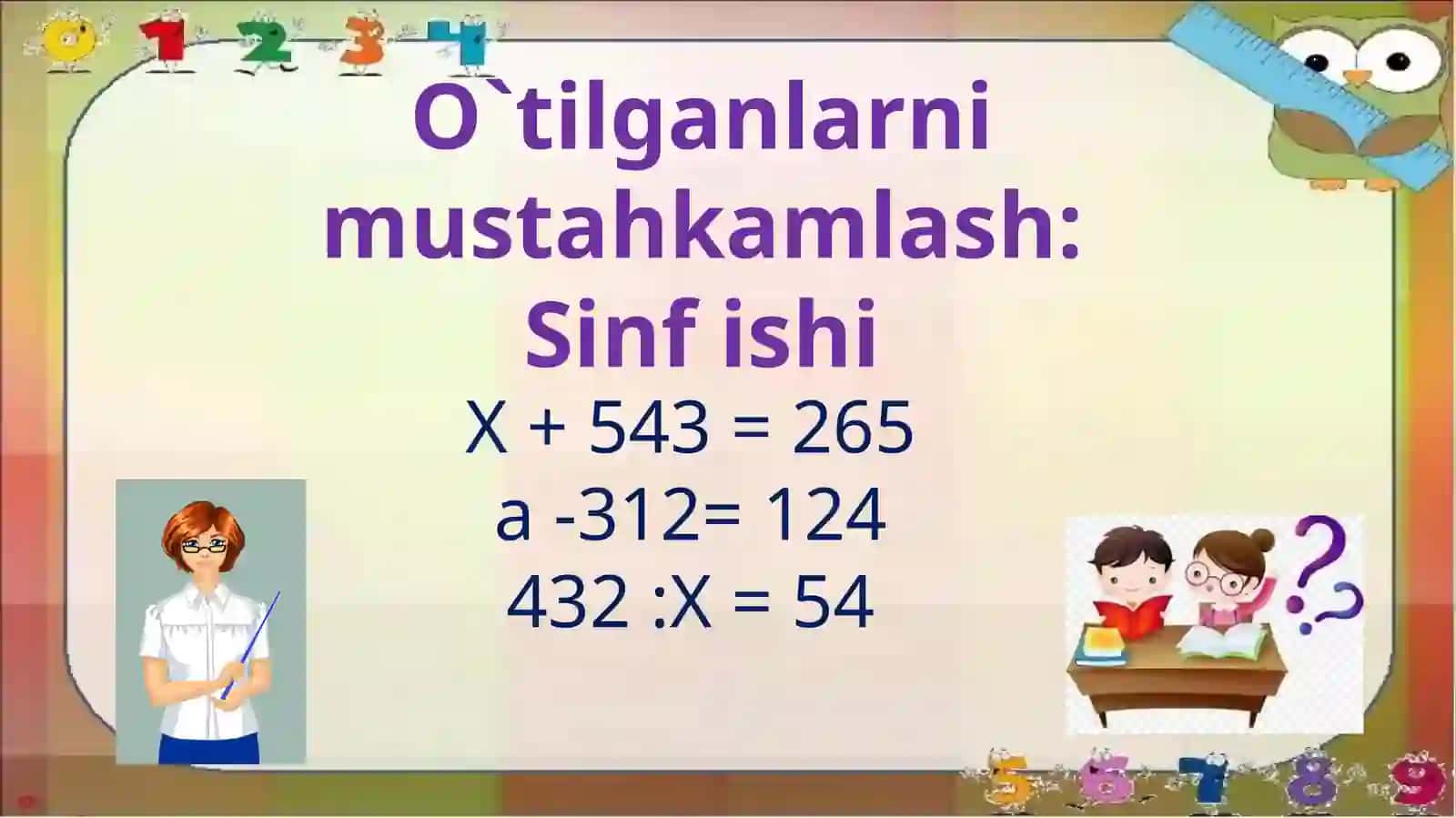 3-sinf Matematika Nazorat ishi 8 3