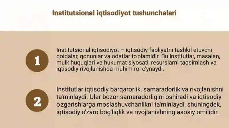 Institutsional iqtisodiyot rivojlanish xususiyatlari 3