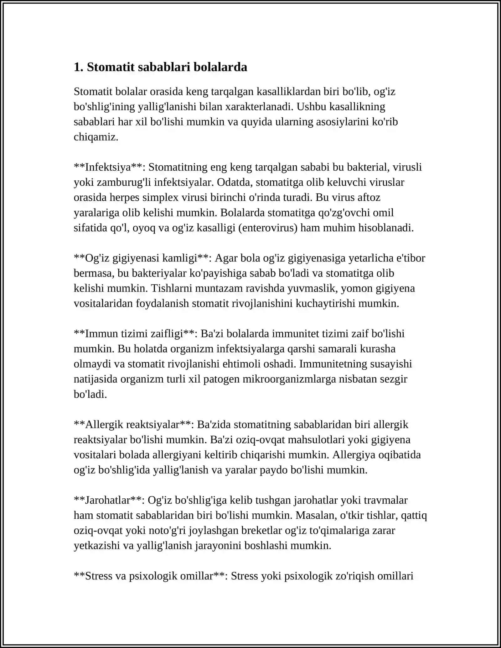 BOLALARDA STOMATIT 3