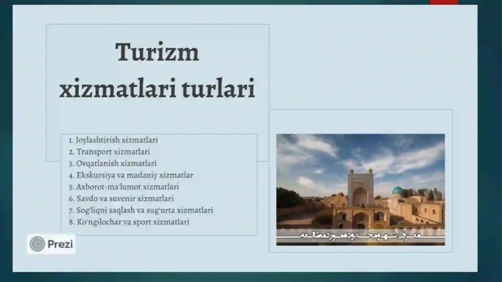 Turizm xizmatlari bozori taqdimoti 3