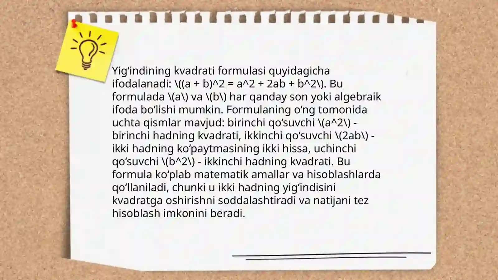 Yig'indi va ayirmaning kvadrati 3
