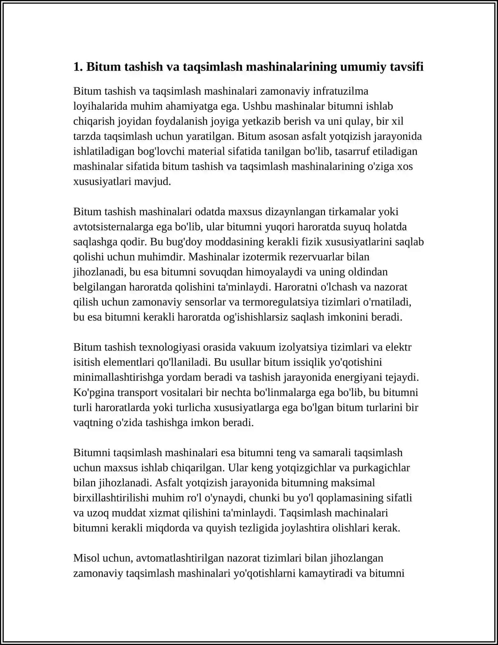 BITUM TASHISH VA TAQSIMLASH MASHINALARI HAQIDA PRIZENTATSIYA 3