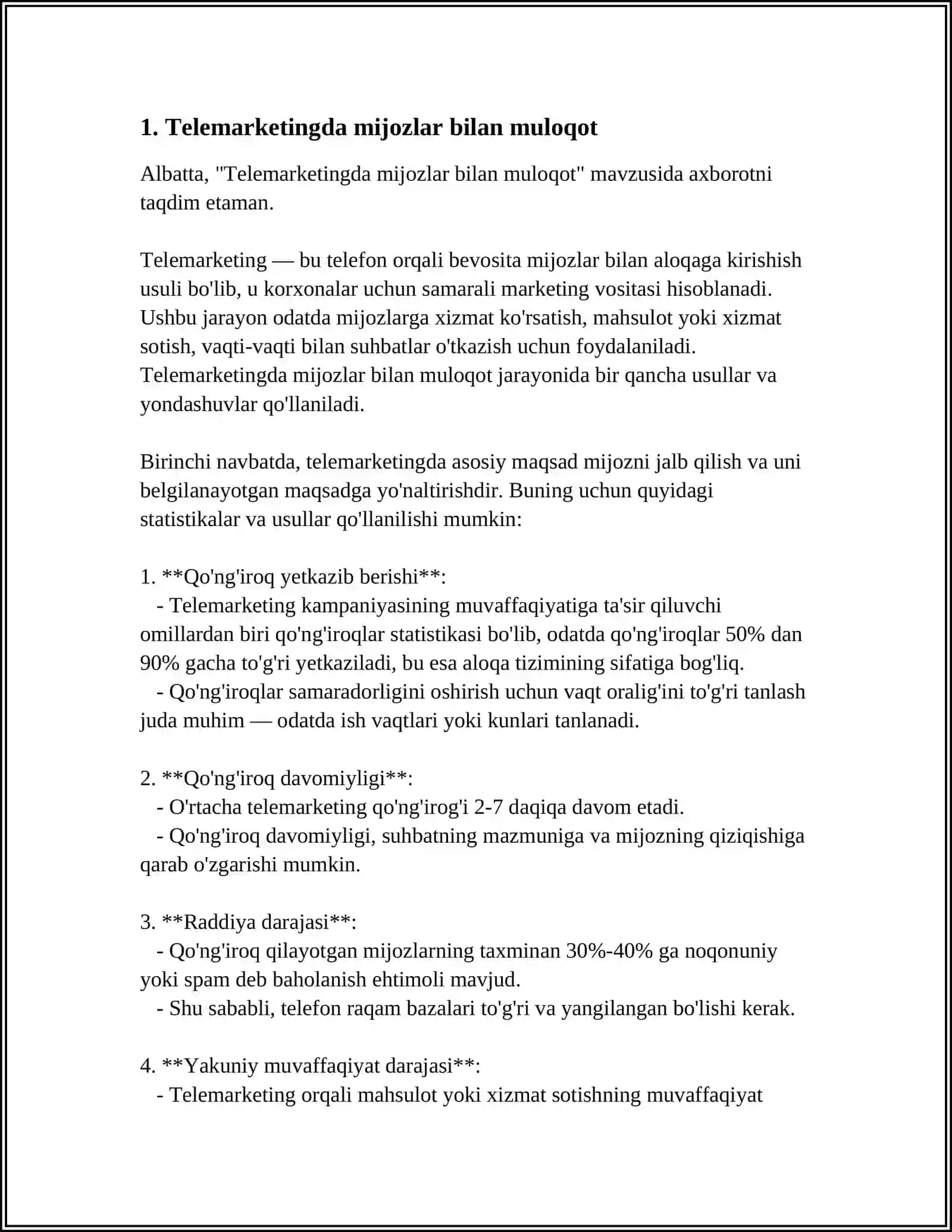 TELEMARKETING 3